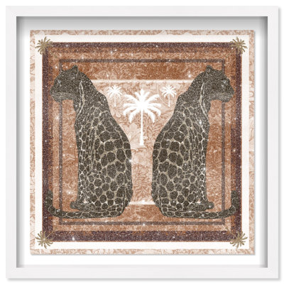 Casablanca Leopardo Print Glam Jungle by Oliver Gal, Black Frame, 12 x 12
