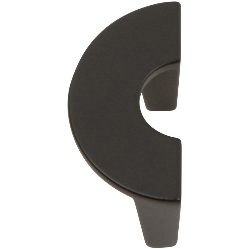 Matte Black Modern Designer Finger Knob with Mounting Hardware