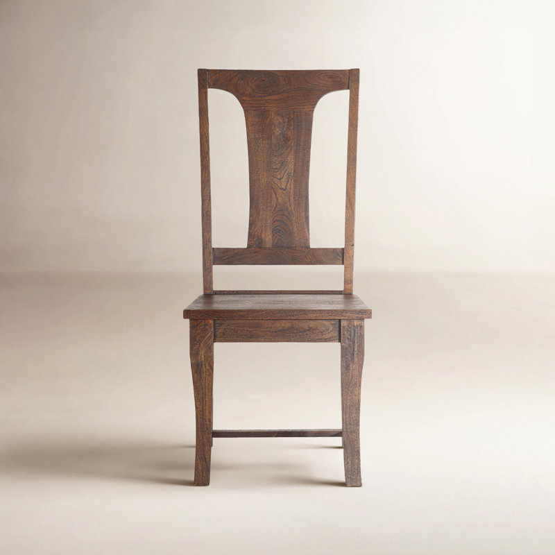 Toulon Solid Wood Slat Back Side Chair in Vintage Brown, Weathered Mango, Weathered Mango