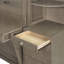 Lit escamotable avec bureau, tablettes et armoires de rangement, lit escamotable pour bureau à domicile peu encombrant, patiné