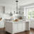 4-light 36"W Black Modern Linear Pendant with Glass Shade for Dining Room or Kitchen Island-601221086
