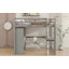 Lit mezzanine double en bois avec garde-robe intégrée, bureau, tablettes de rangement et tiroirs-1139303430