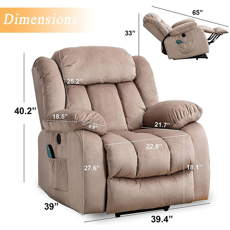 Fauteuil inclinable électrique Vennessa, Microfibre/microsuède brun