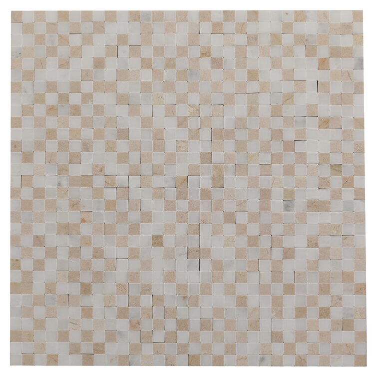 Acequia 0.37" x 0.37" Limestone Grid Mosaic Wall & Floor Tile