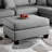 Reversible Polyfiber Sectional Sofa With Ottoman