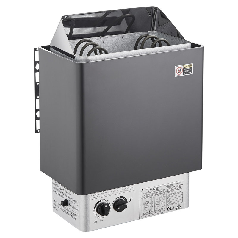 Poêle de sauna électrique de 3 kW 220 V, avec commandes intégrées, minuterie de 3 h et température réglable pour un volume maximal de 70 à 141 pieds cubes (environ 2 m³). Parfait pour la maison, l'hôtel, le spa et la douche.