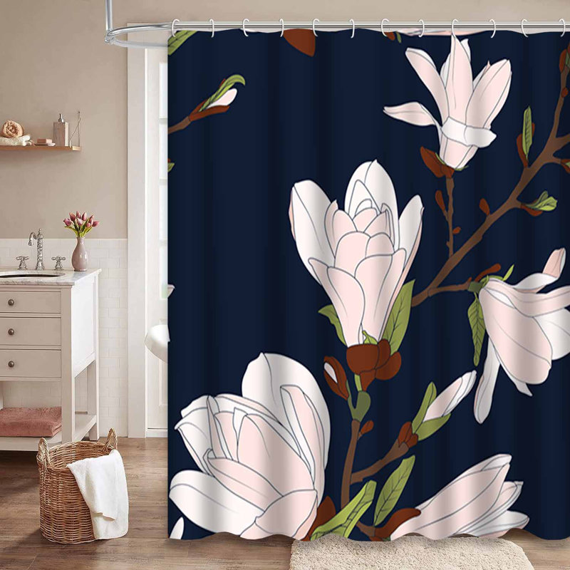 Rideau de douche à 12 crochets Magnolia, L 72 po x l 84 po
