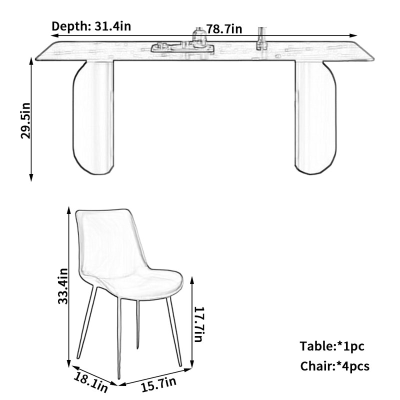 Tyberius, 29.5"H x 78.7"L x 31.4"W