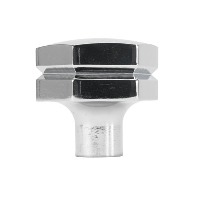 Hexagon large aluminum knob, in Chrome finish