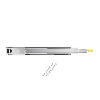 1 Pair Heavy Duty Drawer Slides 250lbs Capacity, Full Extension Ball Bearing Telescopic Rails with Lock for Cabinets, RVs & Industrial Use