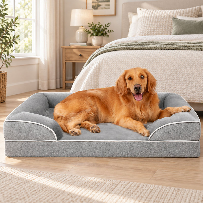 Lit orthopédique pour grand chien avec doublure imperméable et housse lavable
