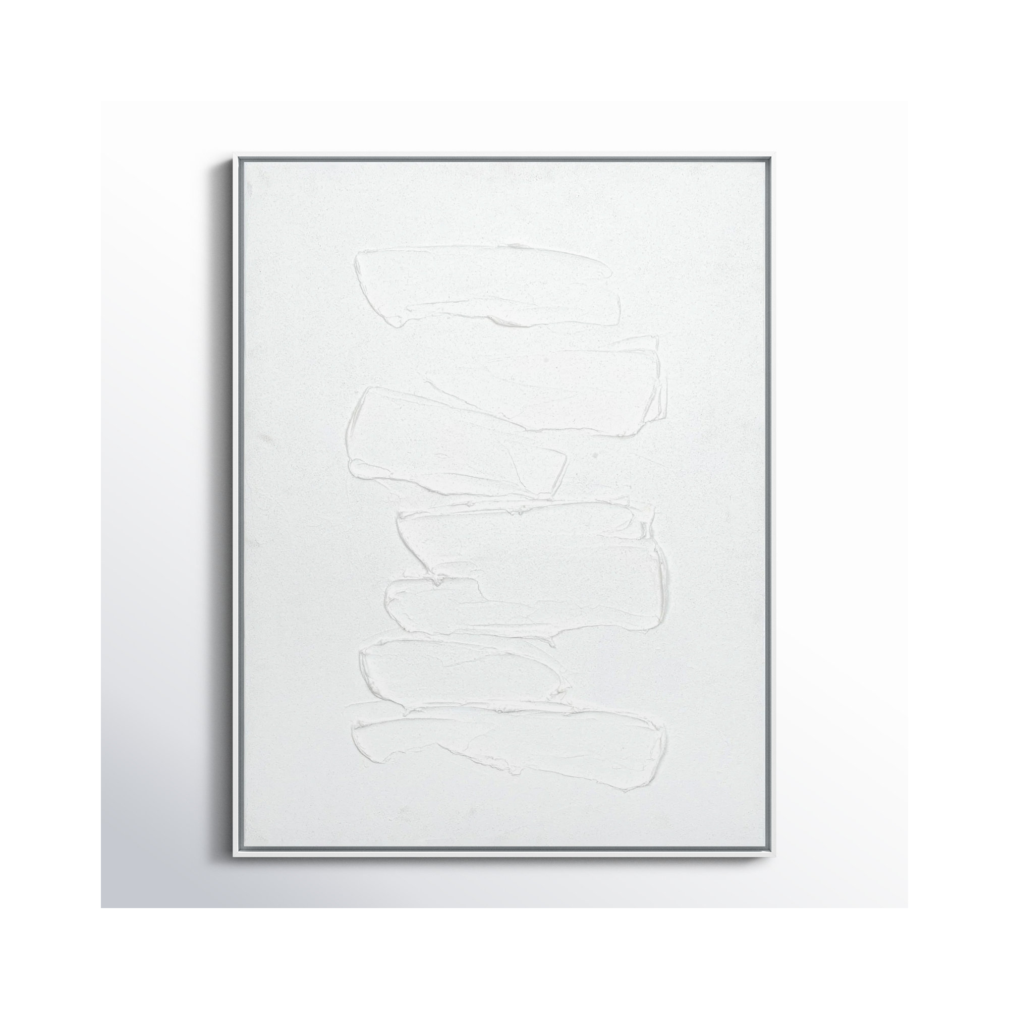 Hemkund Abstract Painting, White, 48" H x 36" W