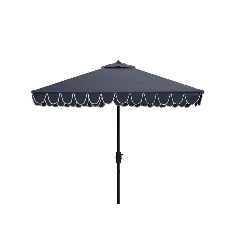 Outdoor Sasha Crank Umbrella, Blue/White