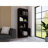 Bookcase, Three Shelves, Double Door Cabinet, Metal Hardware, Black