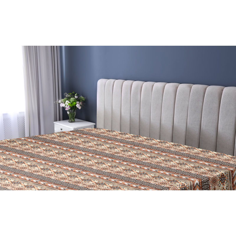Drap-housse Ambesonne, Cacao foncé, séquoia / chevron, Drap-housse simple TG