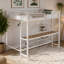 Lit superposé double en métal avec bureau intégré et éclairage à DEL - conception loft peu encombrante pour enfants et adolescents, structure robuste, assemblage facile, pour les chambres à coucher et les dortoirs - blanc