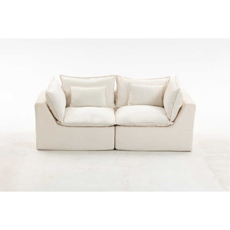 Cloud Couch Oversized Modular Sectional Sofa True Relax Comfy Couches Wide&Deep Seat Sofas For Living Room Furniture Sets, 2Seat