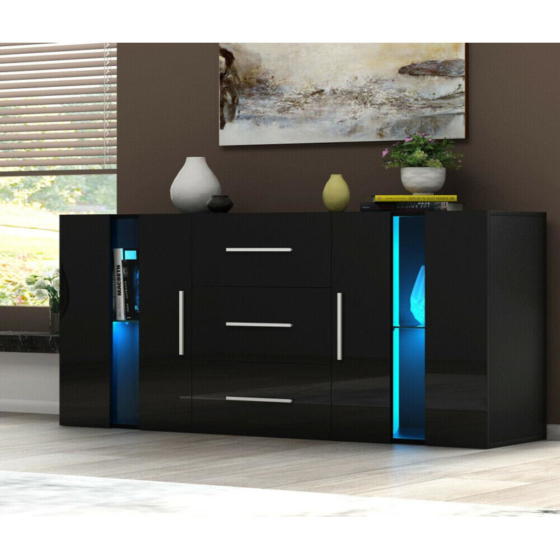 Ospina 135cm Sideboard, Black