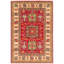 Tapis unique en laine noué à la main 6 pi 8 po x 9 pi 6 po nouvel âge Odies - rouge foncé / jaune