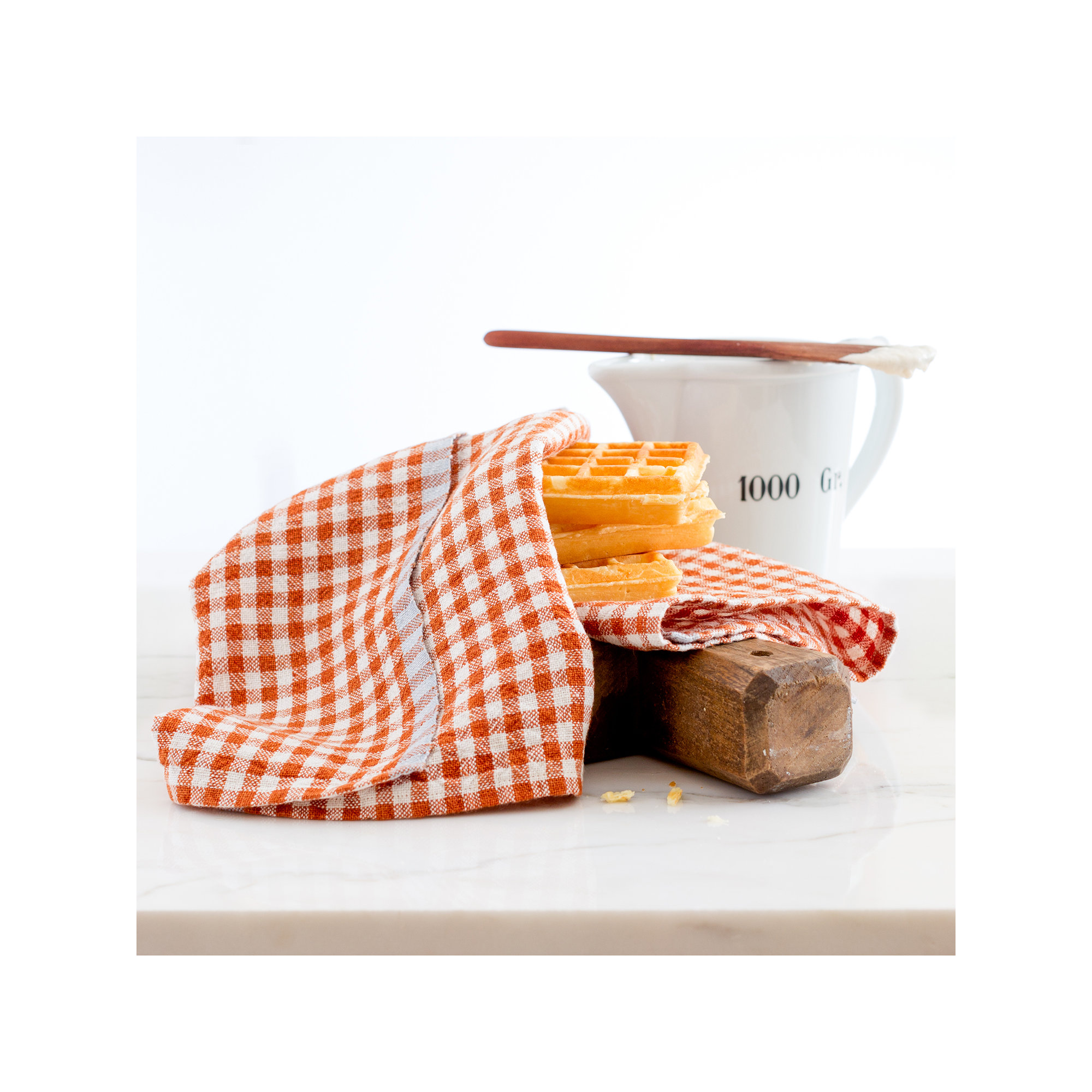 Dish Cloth Kitchen Towel, Cognac/Blue