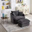 Chaise pivotante en chenille de 46,1 po à 46 degrés avec repose-pieds et canapé moelleux-70411664