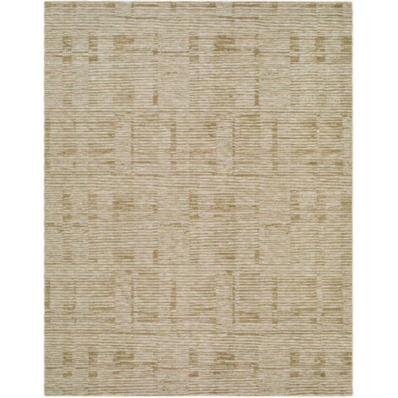 Keller Striped Area Rug, Green/Cream, Rectangle 5' x 7'5"