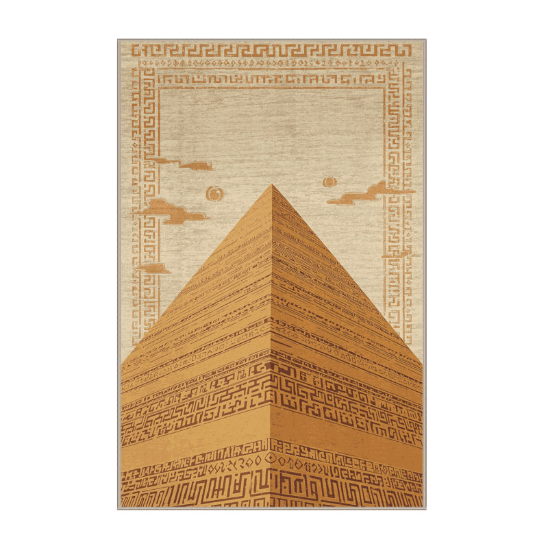 Tapis oriental Darwin traditionnel lavable à la machine en brun - reliure beige, 6 x 9