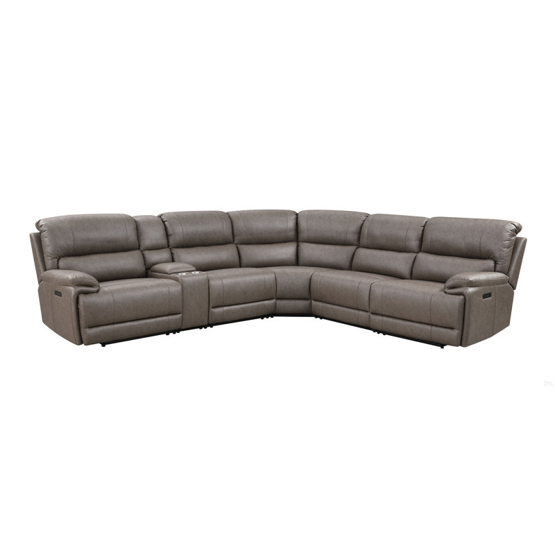 Canapé modulaire brun en cuir synthétique Motion