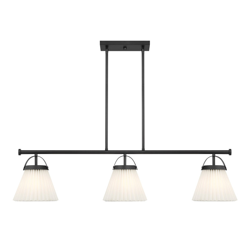 Lustre linéaire à 3 lumières Omoro, Noir mat
