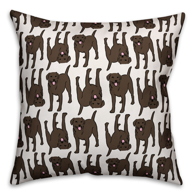 Animal Print Reversible Throw Pillow, 20" x 20", Chocolate, Pillow Cover Only - No Insert