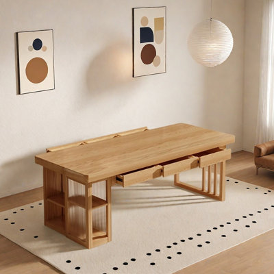 Table multifonctionnelle en bois de frêne brun
