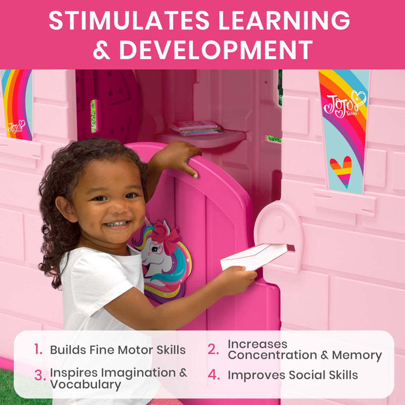 Pink Plastic Rainbow & Unicorn Indoor/Outdoor Playhouse