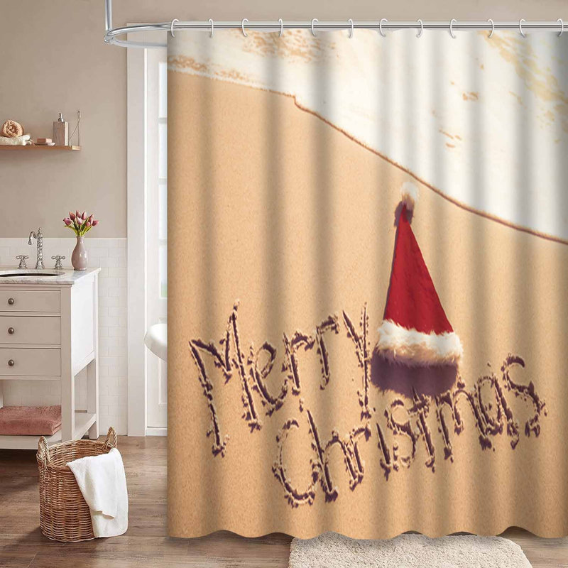 Rideau de douche imperméable Merry Christmas, L 72 po x l 72 po