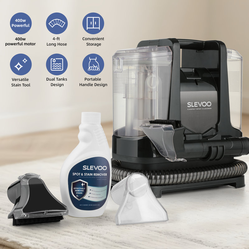 400w Portable Carpet Cleaner Machine, 11kpa Upholstery Cleaner With Pet Spot Stain Remover For Pet Accident, Carpet And Sofa, Black