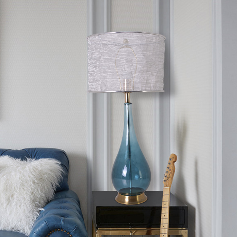 Lampe de table 30 po Leigha, Dégradé bleu, H 30 po x l 14 po x P 14 po