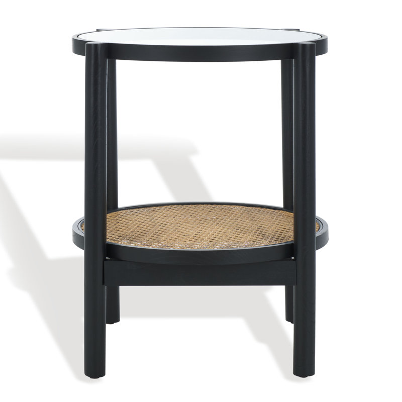 Karyna Glass End Table, Black