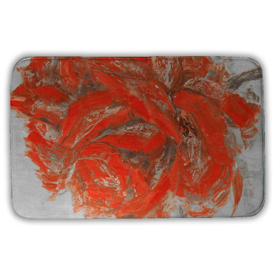 Abstract rose Bath Mat with Non-Slip Backing - Quick Dry Memory Foam Bathroom Rug - Absorbent - Modern Plush Spa-Style - Machine Washable