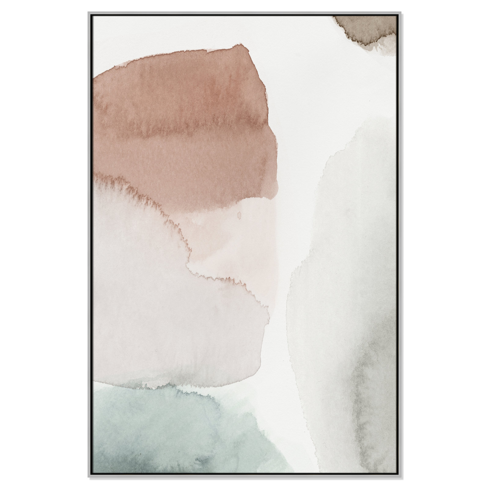 Hopeful II - Floater Frame Painting on Canvas, 61.5" H x 41.5" W x 2" D, Silver Framed