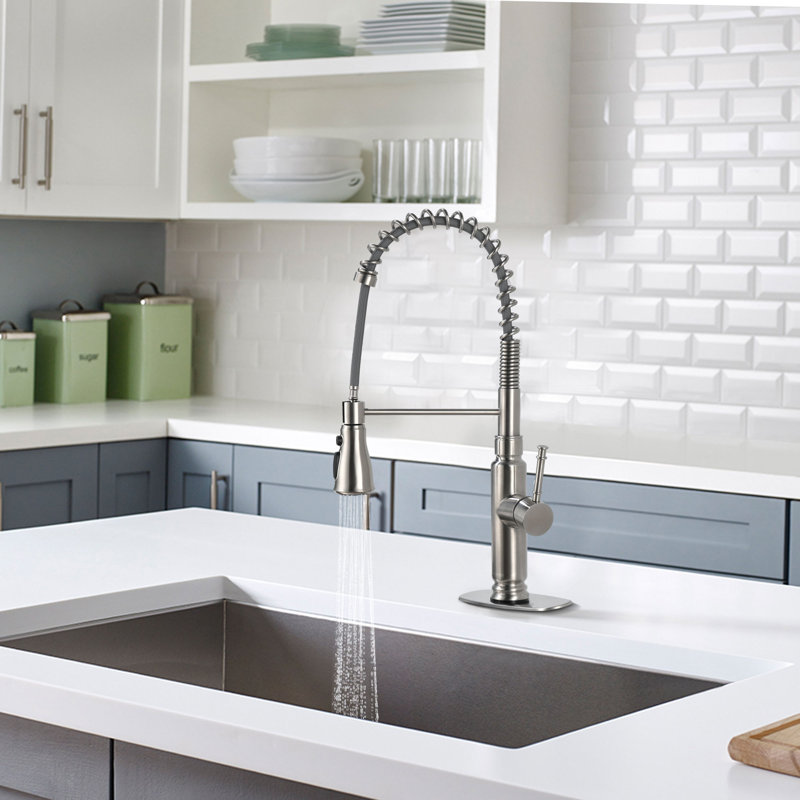 Interbath Pull Down Kitchen Faucet, Brushed Nickel