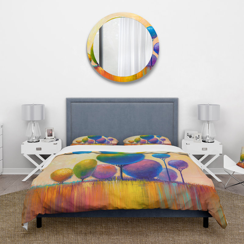 Ensemble de housse de couette Modern Colorful Trees VI - Microfibre polyester