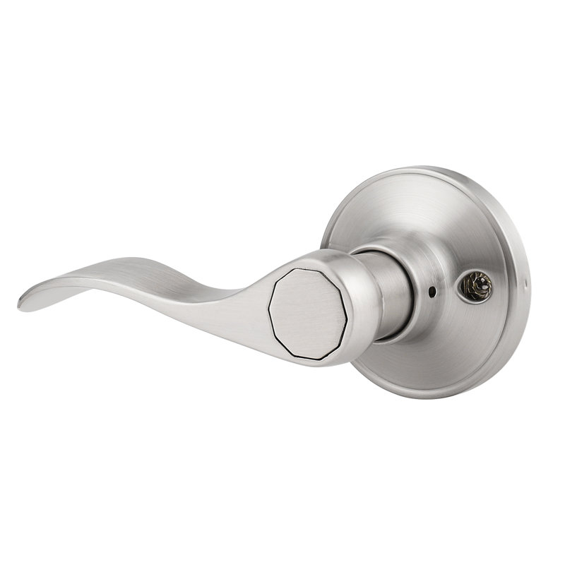 Passage Door Lever with Round Rosette, Brushed Nickel