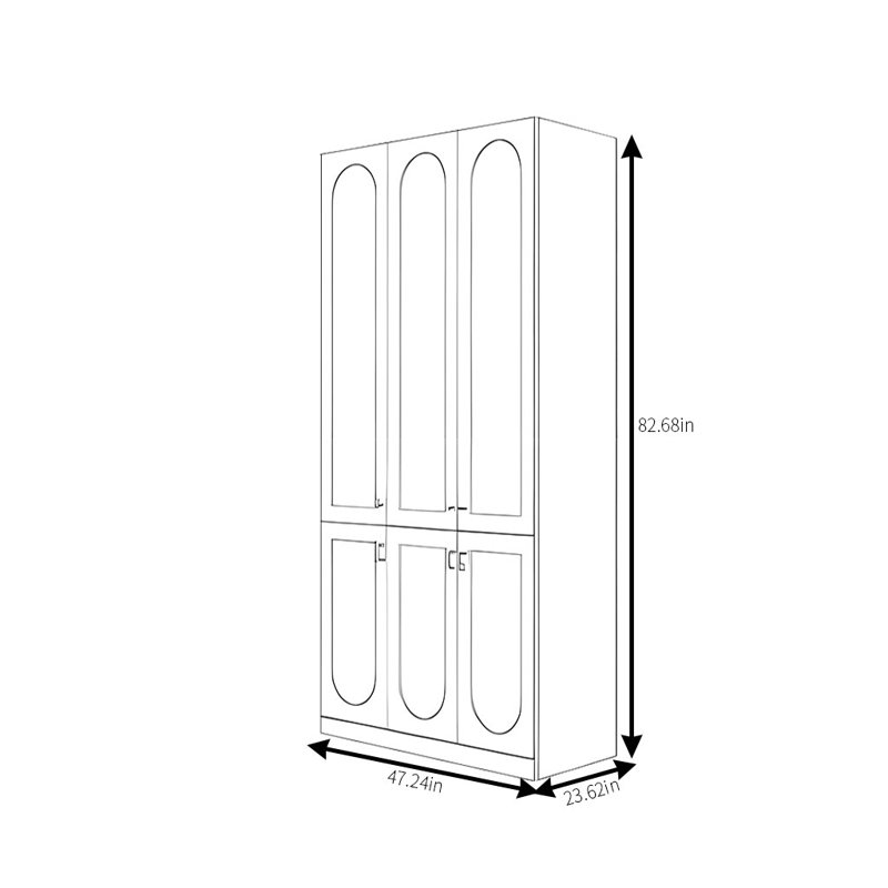 Garde-robe de luxe simple et moderne, H 82,68 po x l 47,24 po x P 23,62 po