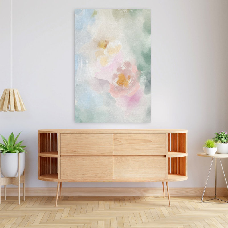 Art contemporain, art floral abstrait contemporain, H 48 po x l 32 po