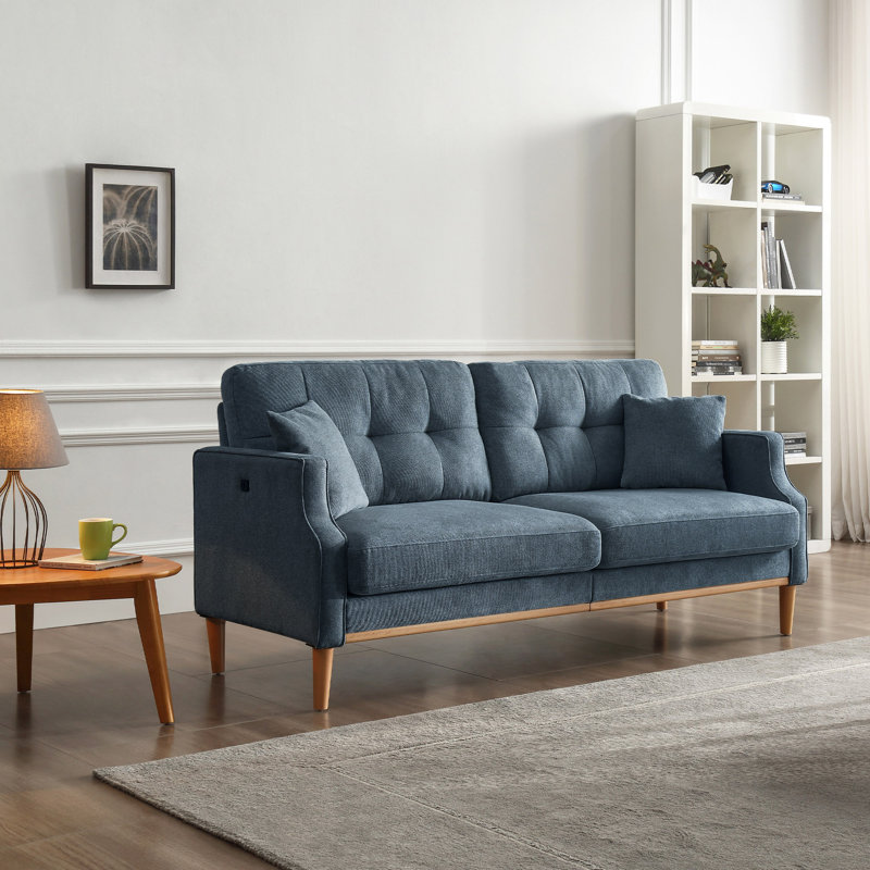 Iryss Upholstered 70.17'' Sofa, Dark Blue Fabric