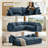 130.7" Chenille U-Sectional – Modular Cloud Seats, 2 Movable Ottomans, DIY U/L/Sleeper Layouts, Vacuum-Flat Packs-456167287