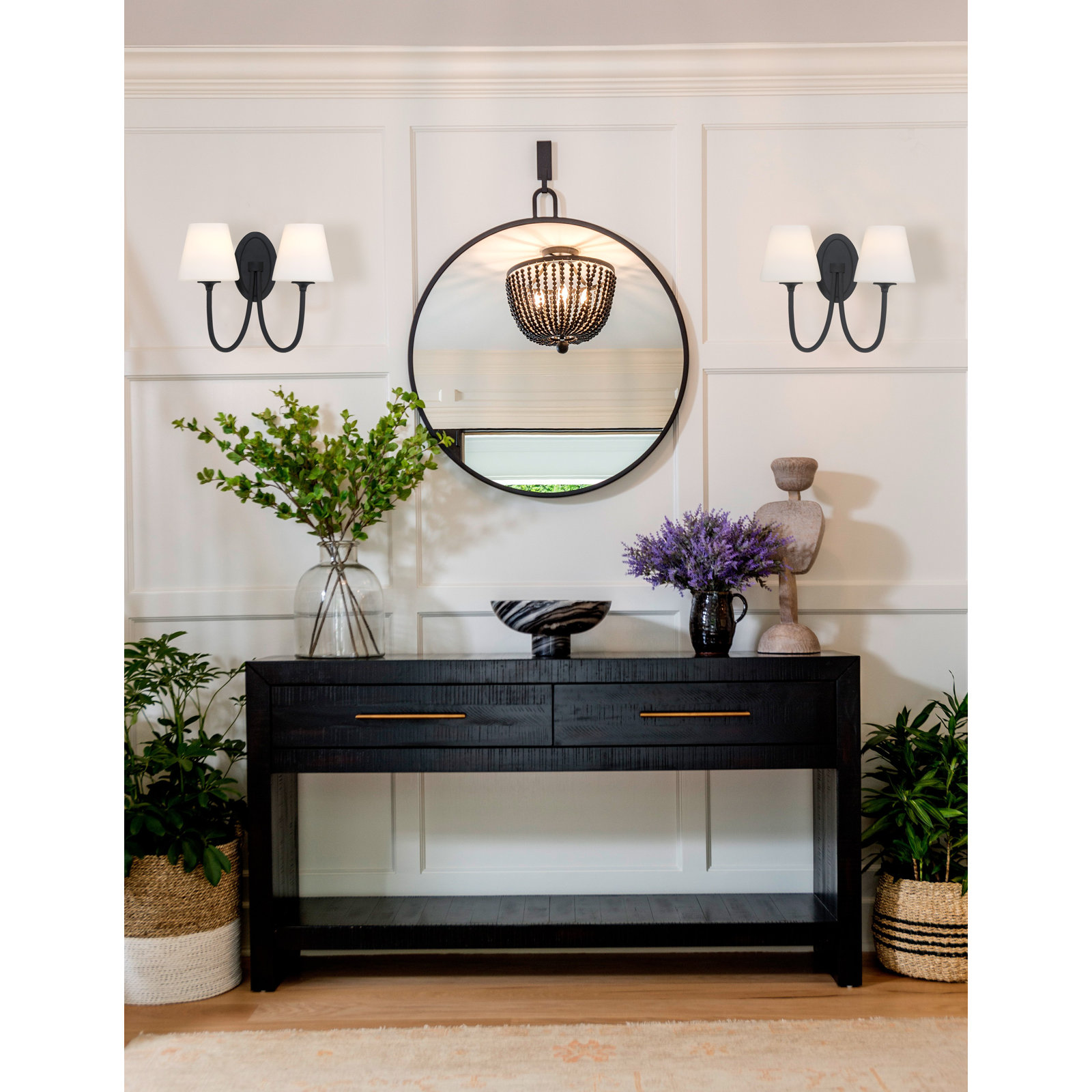 2-Light Wallchiere, Black Forged