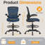 Chaise de dessinateur en filet avec repose-pieds réglable et support lombaire -116375317