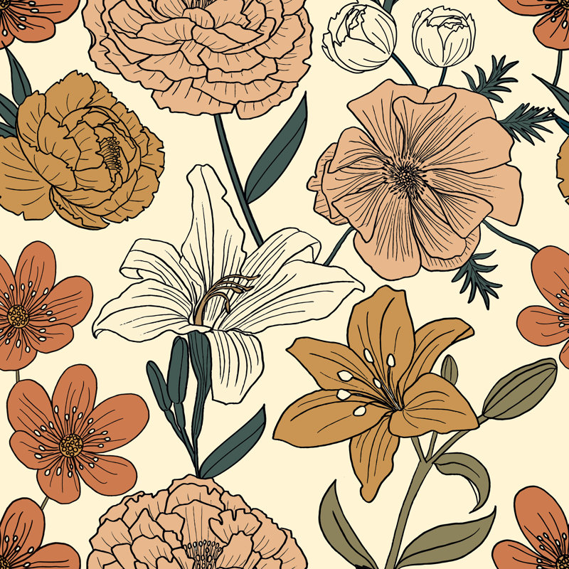 Humeur florale printanière, H 20 po x l 20 po