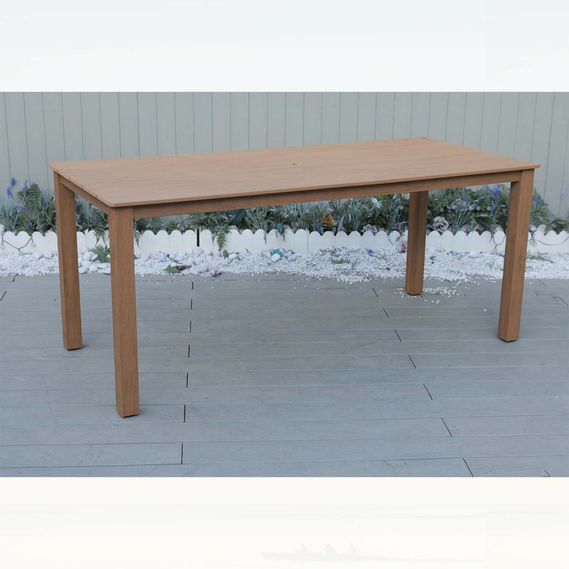 Table de salle à manger simple de 68,9 pouces de haute qualité pour les pique-niques et les repas de patio, matériau HPS durable