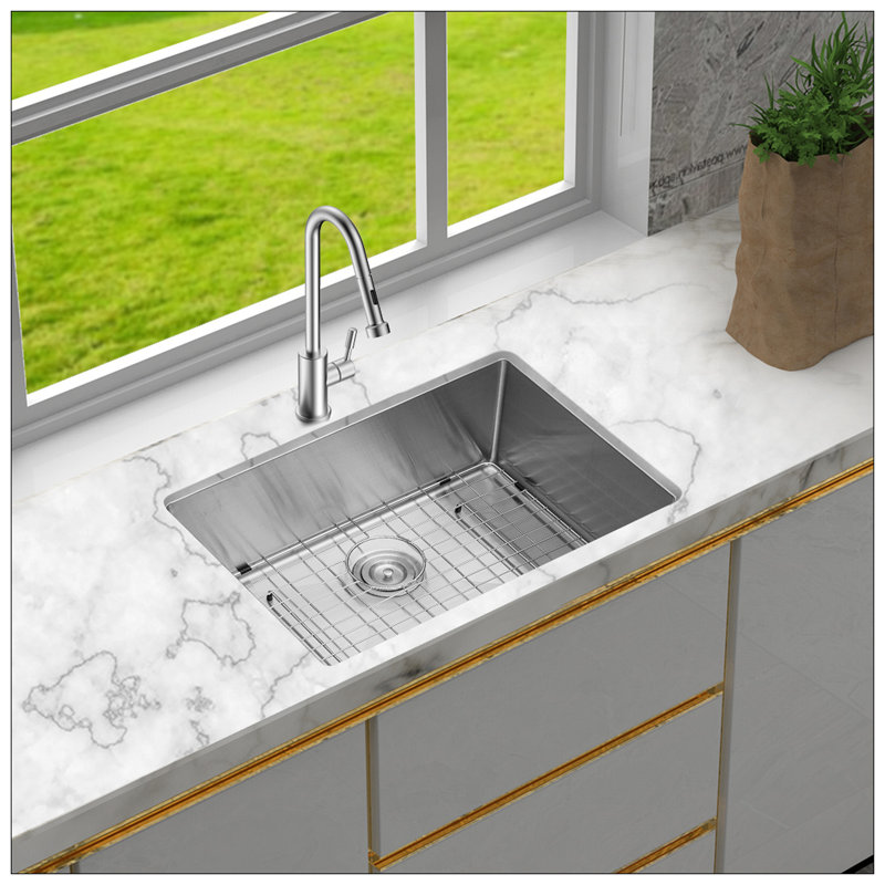 Évier de cuisine encastrable 27 po - évier de cuisine encastrable 27 po x 18 po x 10 po en acier inoxydable de calibre 16 profond